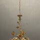 Italian Tole and Ceramic Rose Chandelier