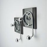 Paire de patères Space Age italiennes avec miroir Goffredo Reggiani des années.