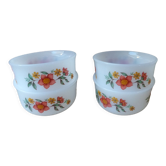 Set of 4 ramekins in vintage Arcopal 1970.