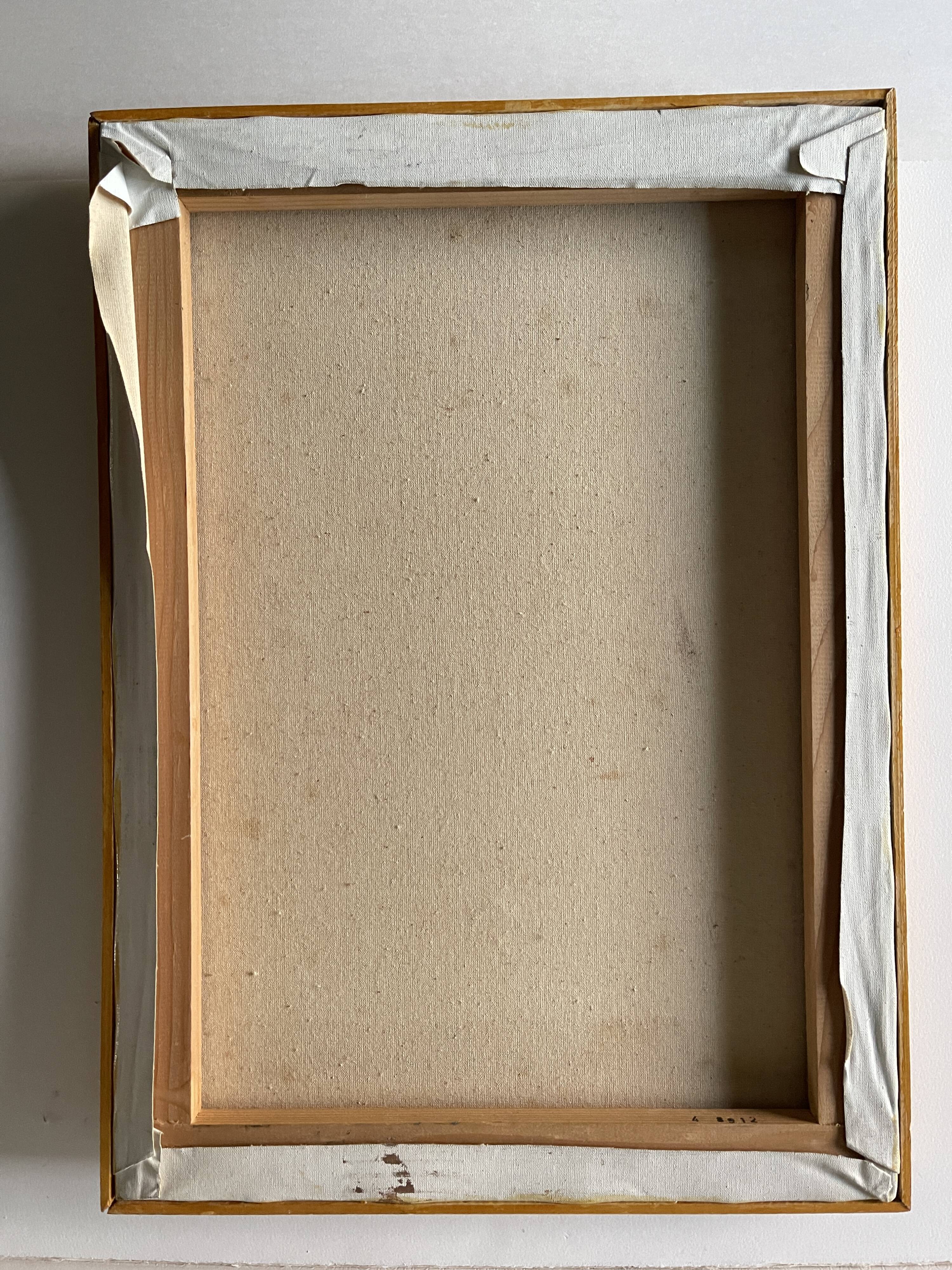 Oil on canvas interior of workshop signed