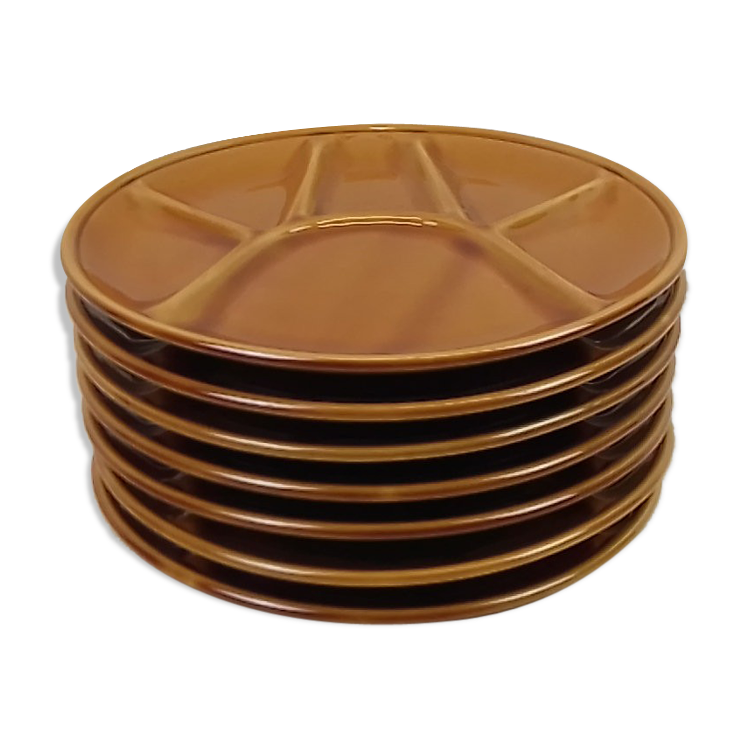 7 melted plates - 6 compartments - Niderviller France