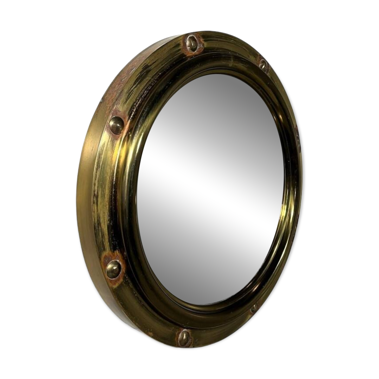 Brass porthole wall mirror Deutsche Werkstätten 1950’s