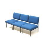 Vintage blue 3-seater sofa/set of 3 armchairs from the 1970s
