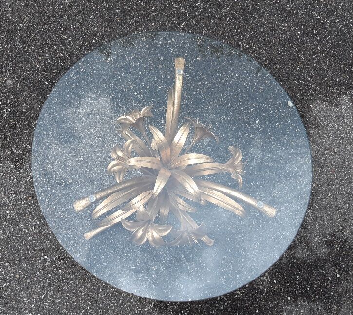 Gold metal side table 1970