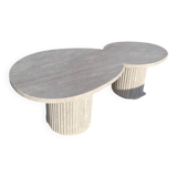 Table basse duo en travertin