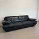 3-seater navy blue leather sofa by Natuzzi
