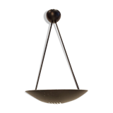 Large Suspension industrial chandelier vintage black metal saucer shape