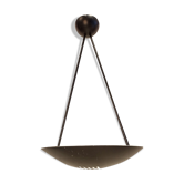 Large Suspension industrial chandelier vintage black metal saucer shape