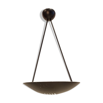 Suspension lustre industriel vintage métal noir forme soucoupe