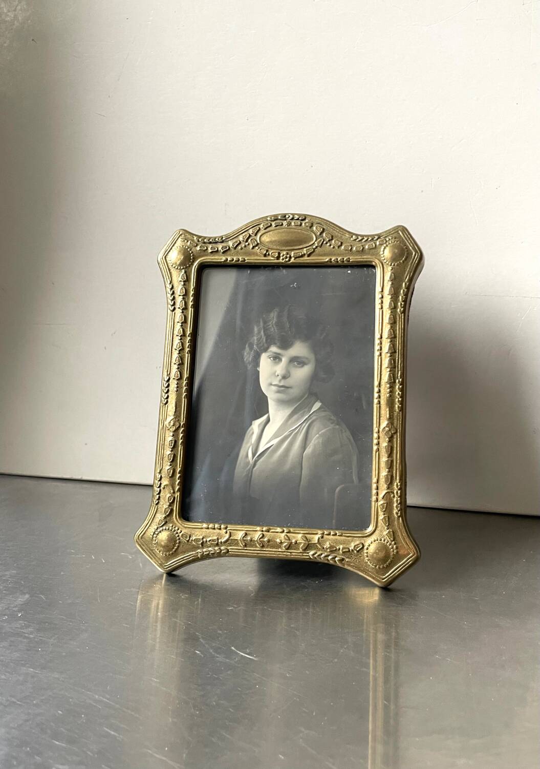 Antique metal frame  18 cm  x 13.5  cm