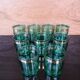 9 verres à apéritif vert émeraude et doré Luminarc France