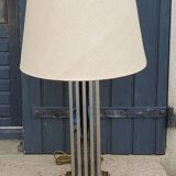Hollywood Regency style Le Dauphin lamp from the 70s/80s in gilded brass and silver metal