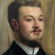 Georges Ferré (1853-1924) Portrait d'un ami, 1886, huile sur panneau, signé