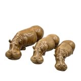 Mid-century Set of 3 ceramic hippos, Zaccagnini Italy 1950s