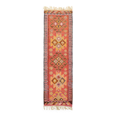 Turkish Handwoven Vintage Herki Kilim 98 cm x 320 cm