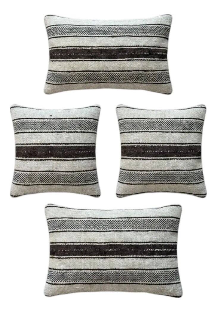Set of 4 vintage kilim cushion covers 41x41 cm