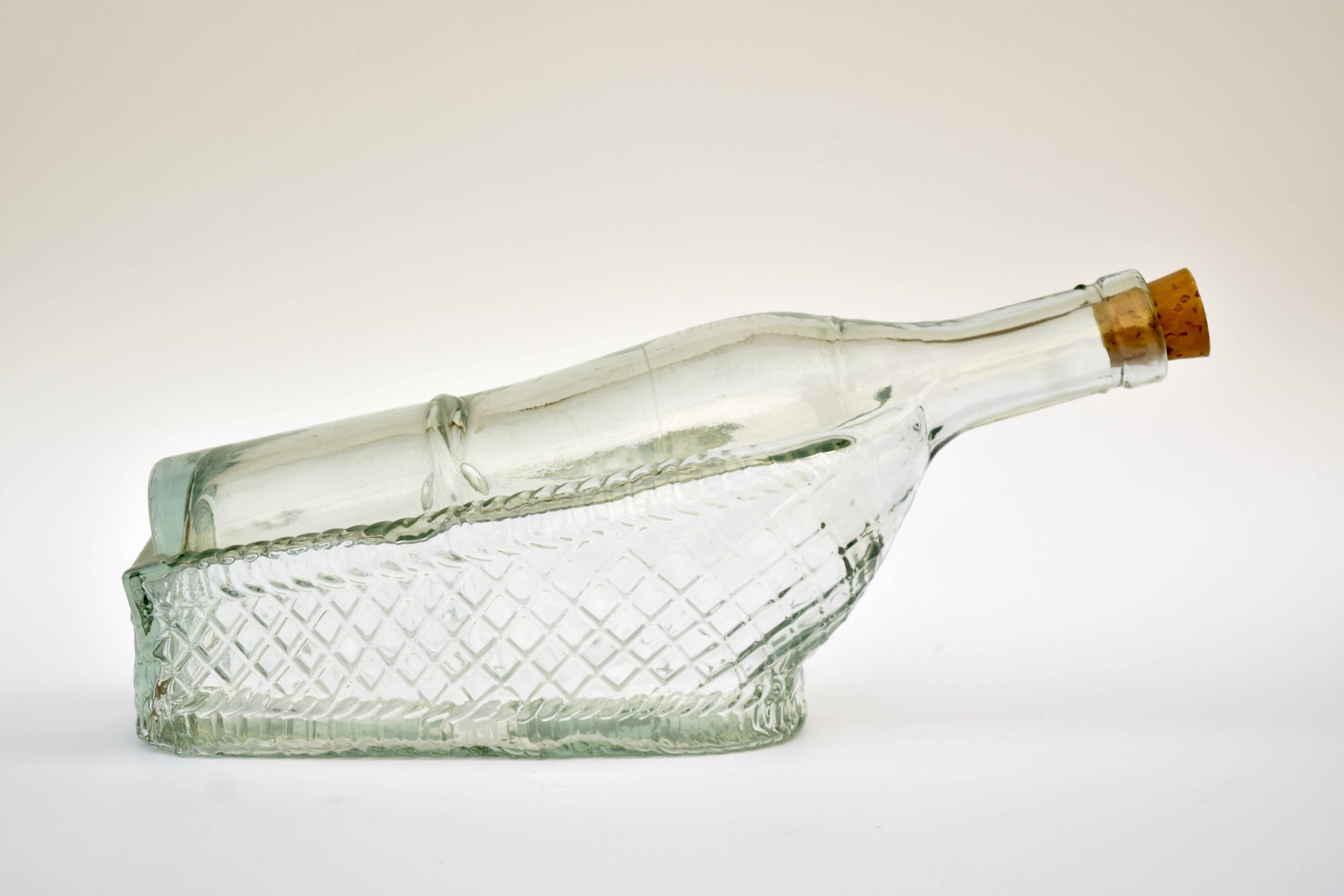 Old molded glass wine decanter