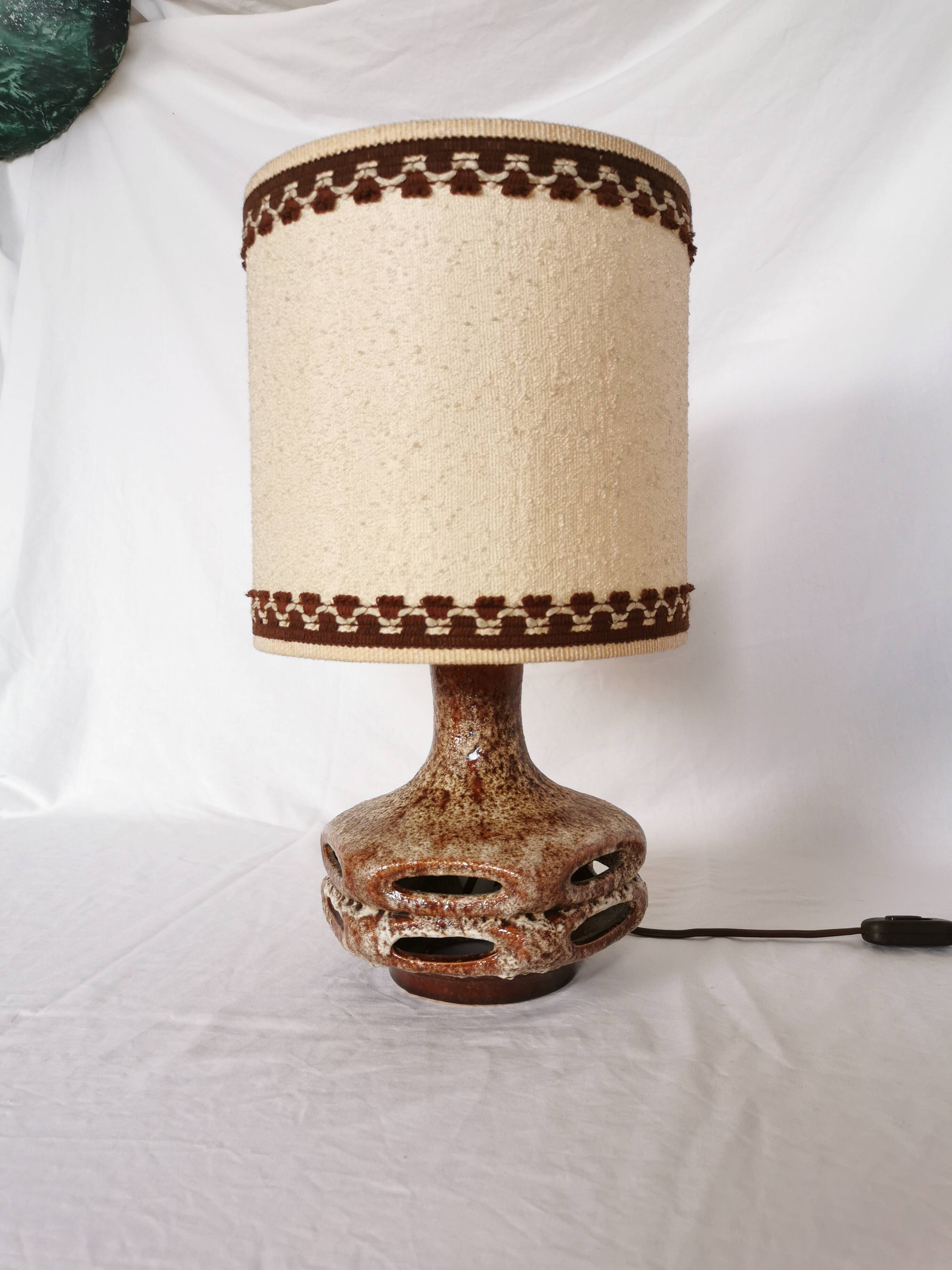 Openwork ceramic lamp, Stein Keramik, Germany, space age, 1960.