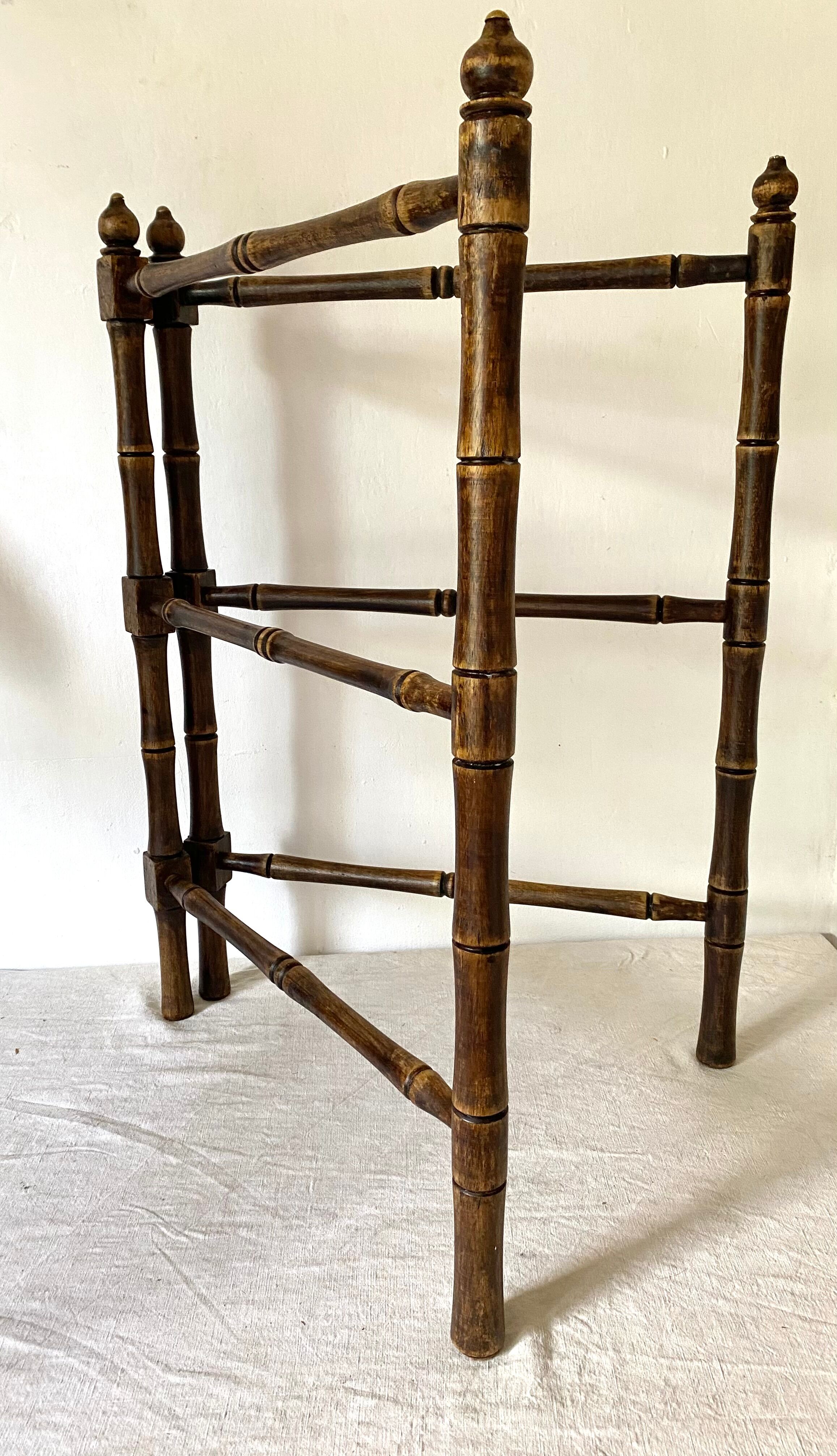 Antique wooden towel rack