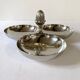 Silver-plated aperitif server / metal beggar, pine cone handle