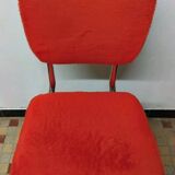 Lot de 4 anciennes chaises en tissus moumoute année 60 vintage