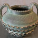 Vase en terre cuite à patine vert bronze ceramic vase