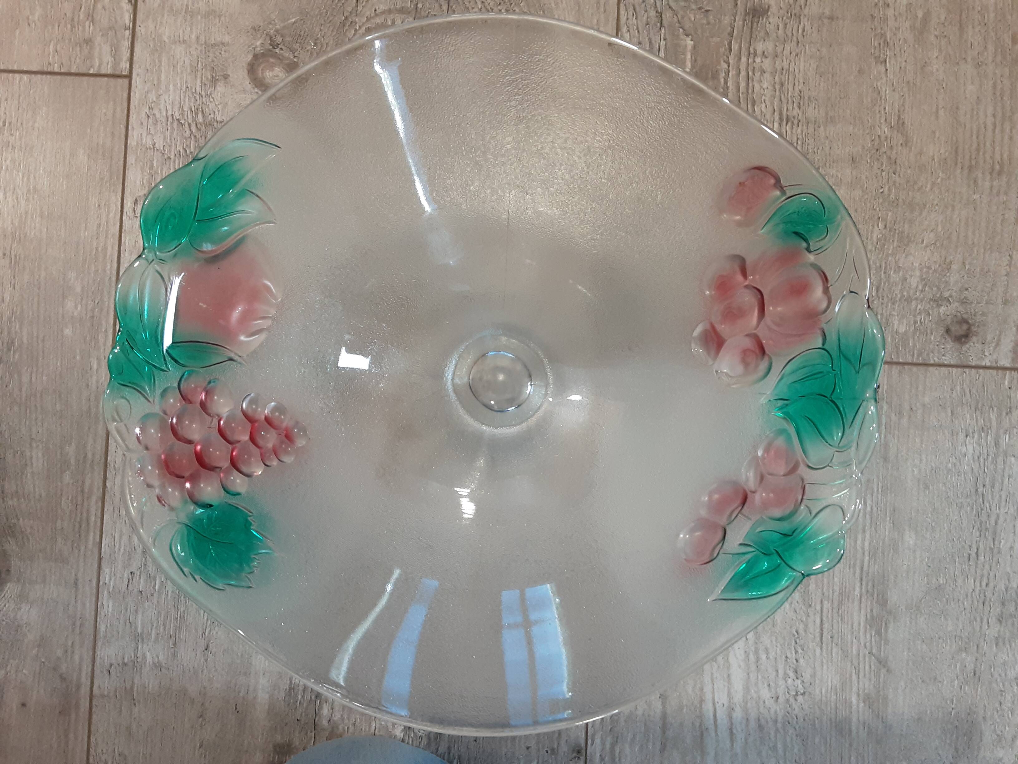 Large salad bowl on crystal foot