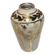 Soliflore vase in Limoges porcelain painted in gold by hand and signed