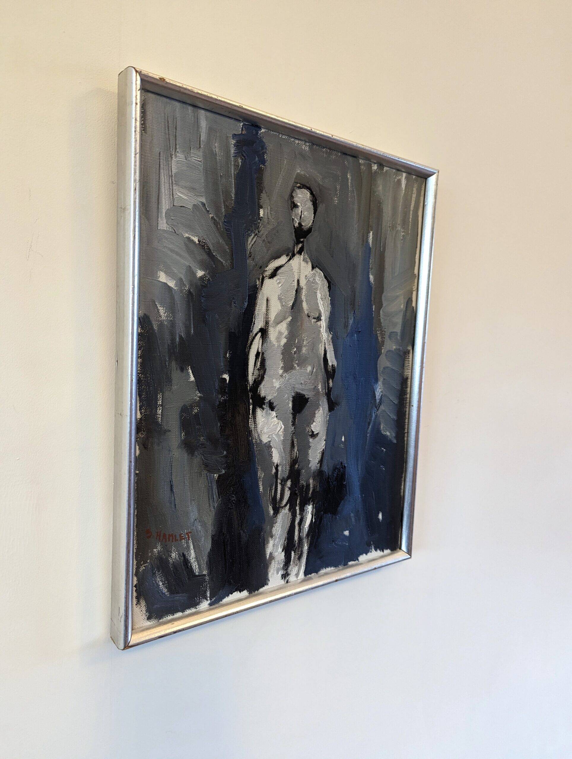 1973 Mid-Century Modern Swedish "In the Shadows" Nude Oil Painting, Framed