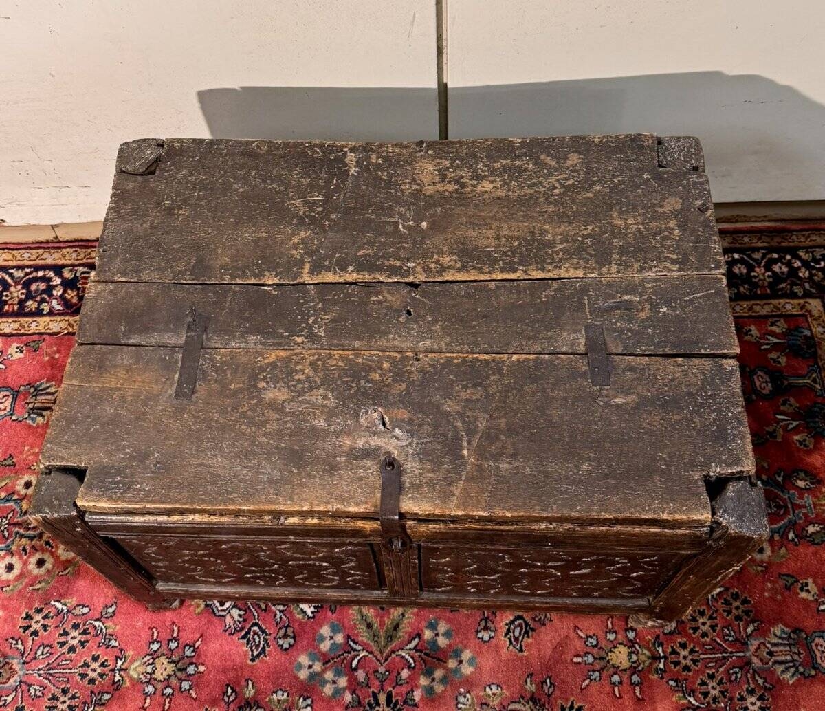 Asia 18th century: carved wooden chest