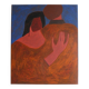 Large minimalist figurative painting couple "near you"