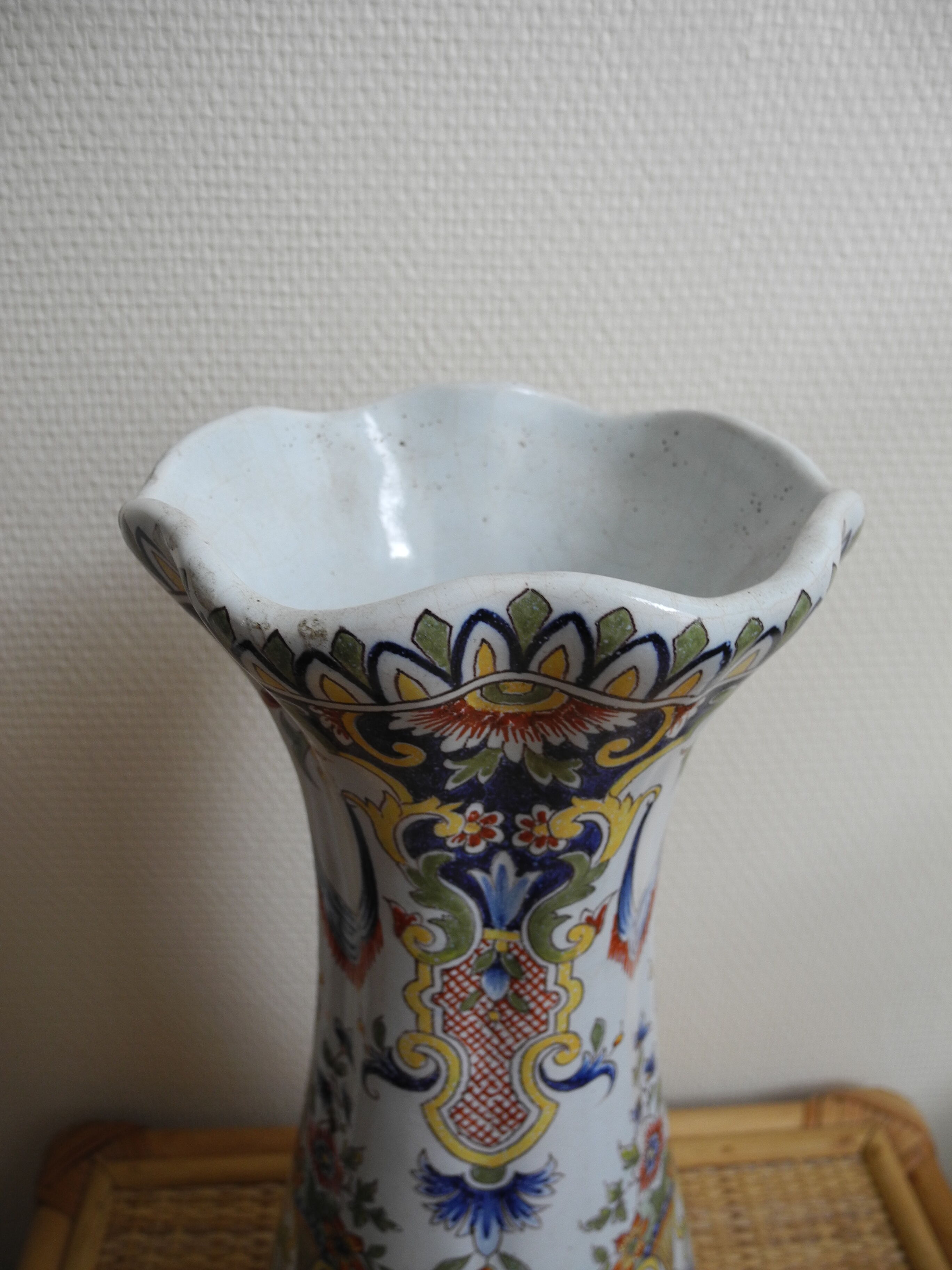 vase Desvres Fourmaintraux Courquin 19th century French earthenware vase