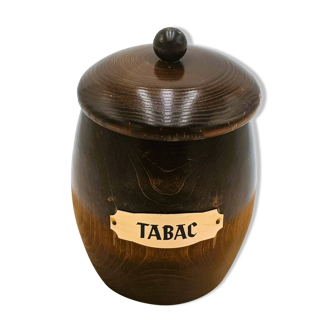 Barrel-shaped wooden tobacco pot