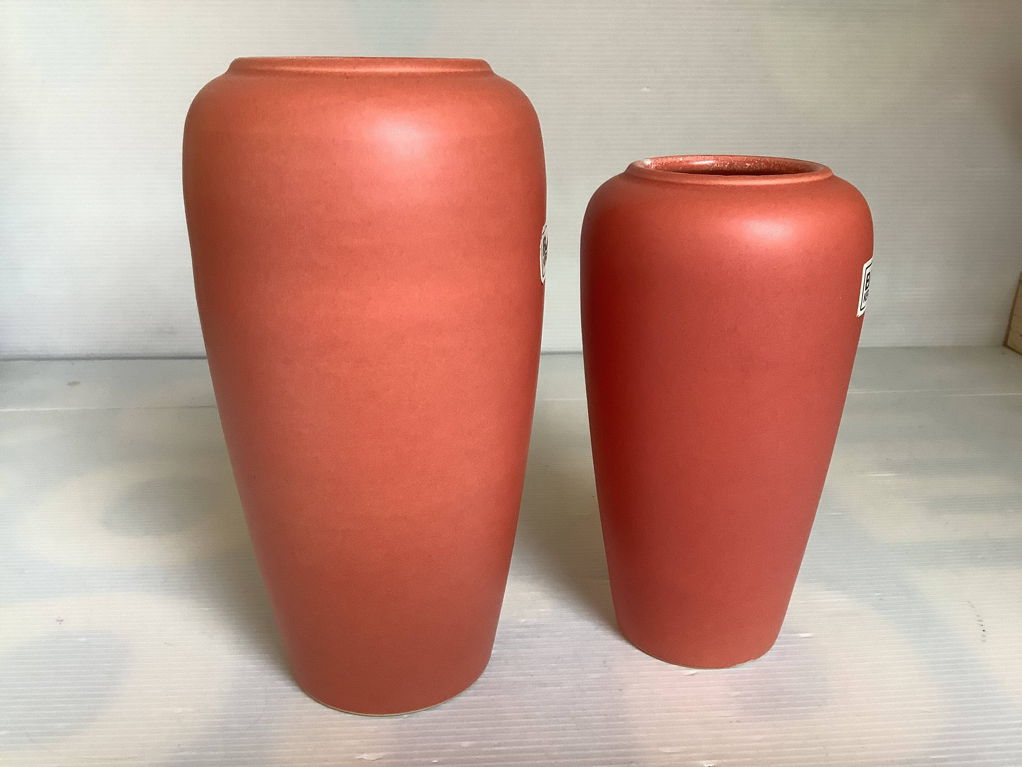 Pair of asymmetrical coral vases Bay Germany