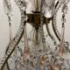 Large Crystal Beaded Pink Murano Glass Chandelier