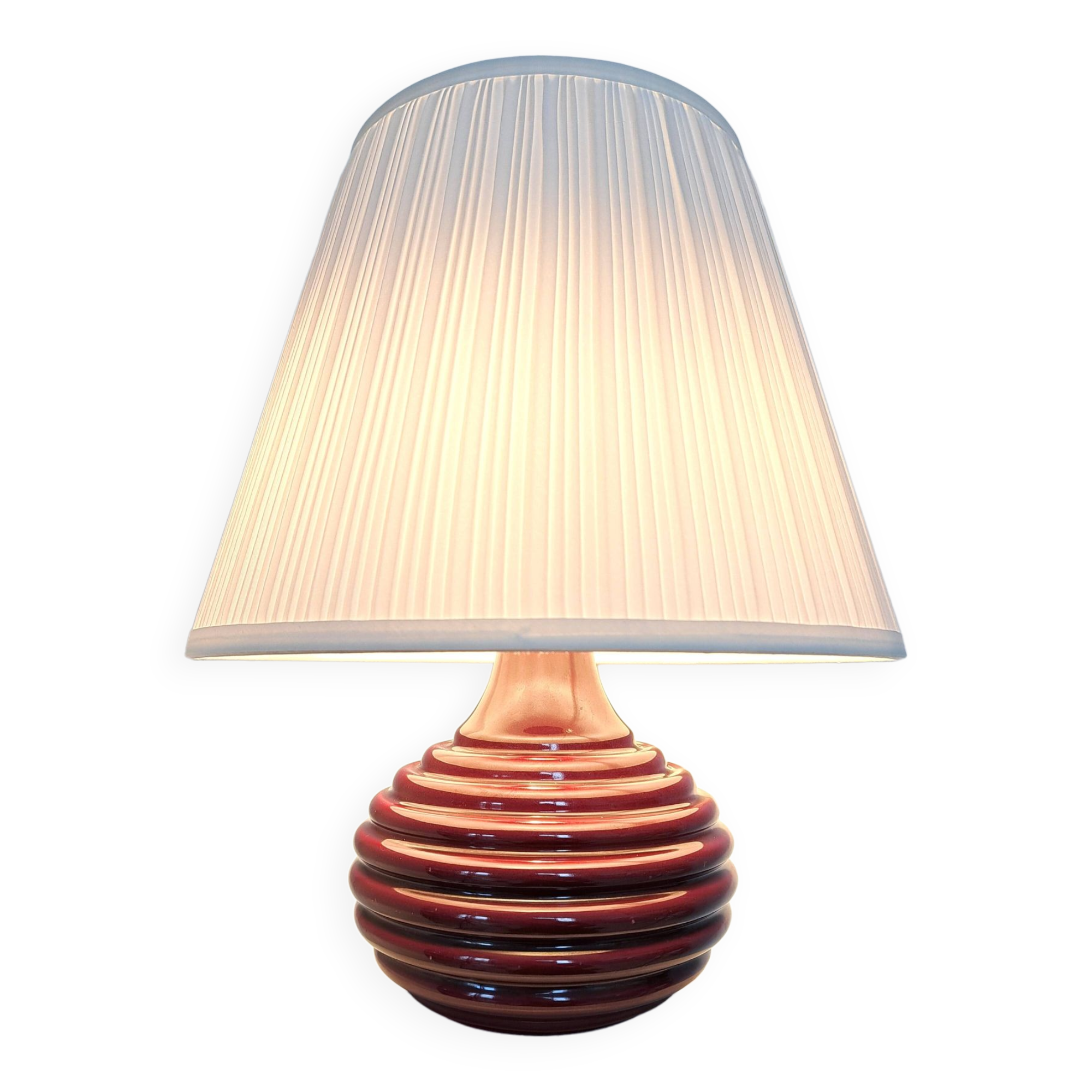 Ceramic burgundy red lamp base