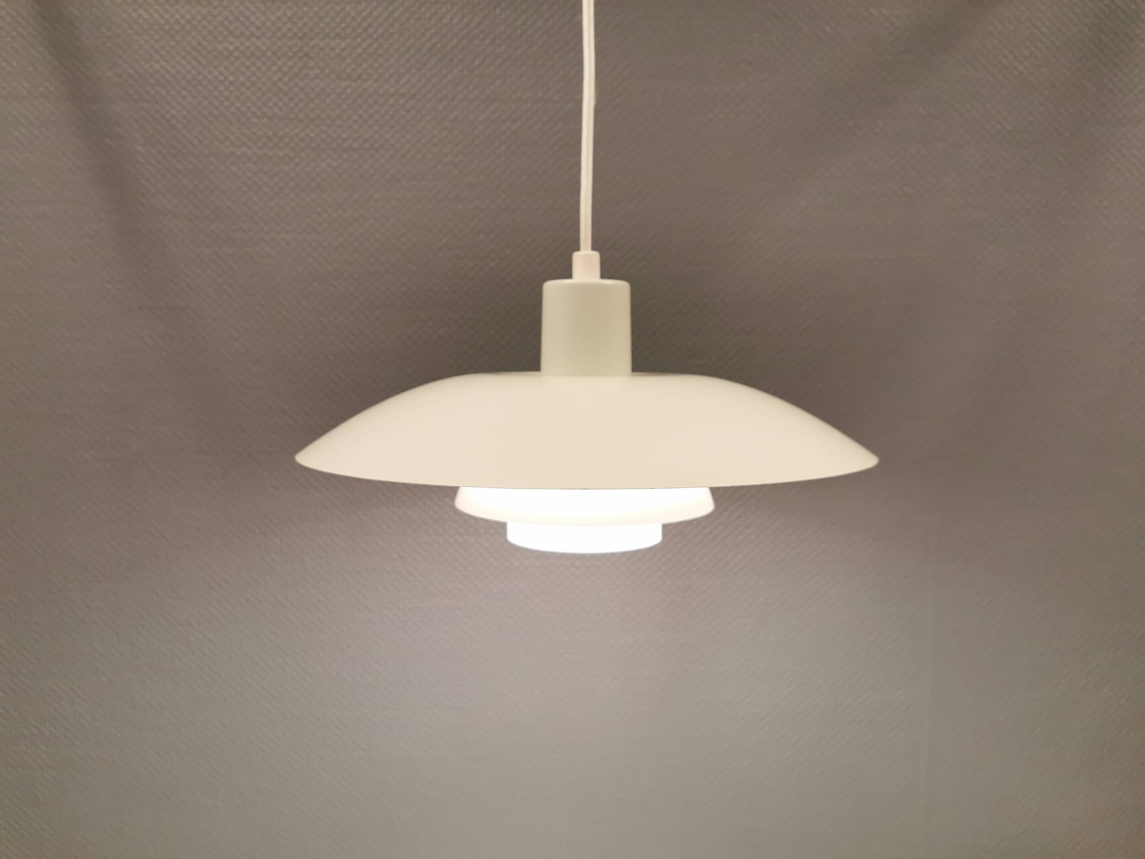 Older ph 4/3 hanging lamp, in white, with original orange dimmer.