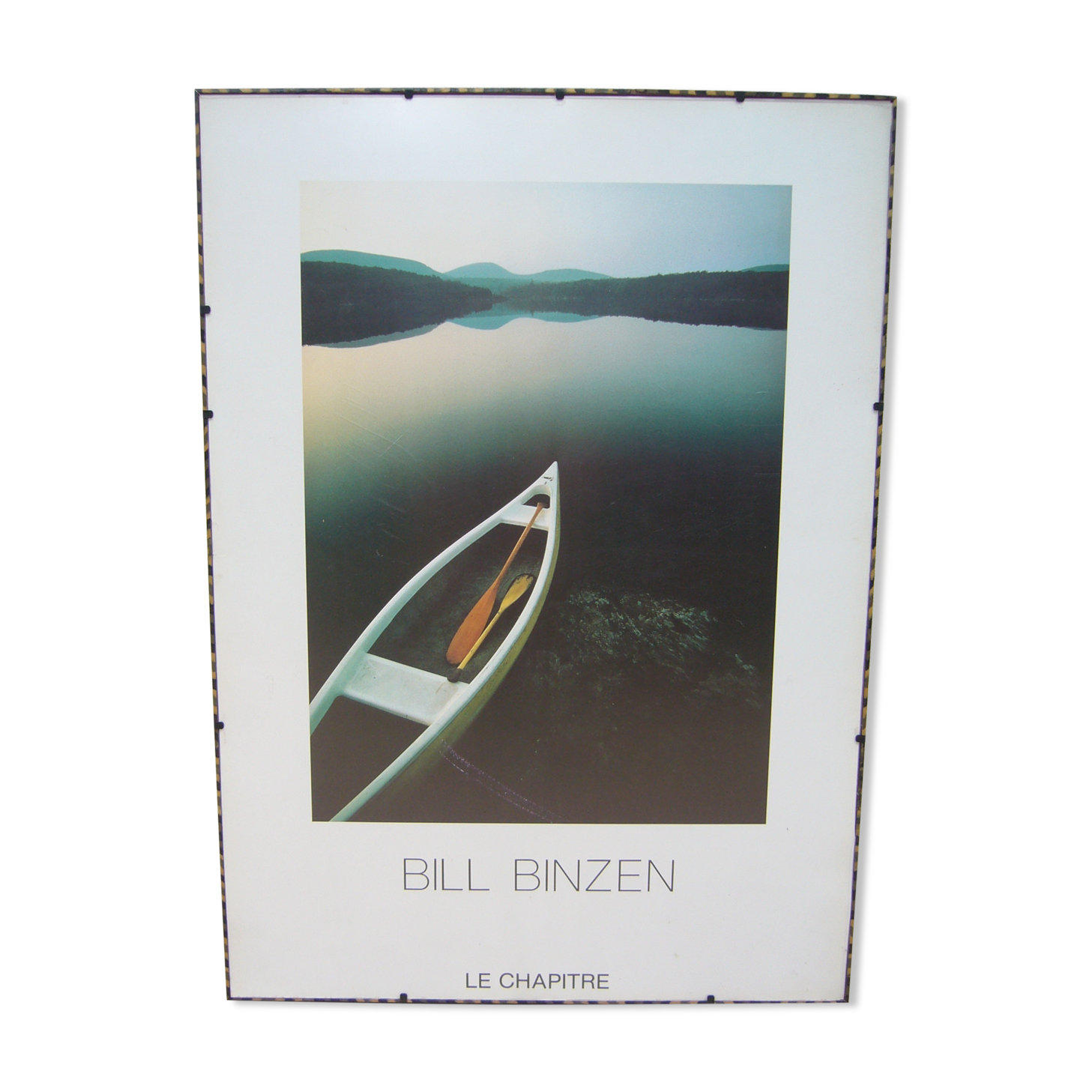Landscape poster with canoe Habiat vintage Bill Binzen 50 x 70