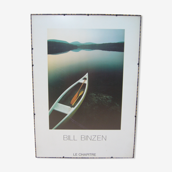 Landscape poster with canoe Habiat vintage Bill Binzen 50 x 70