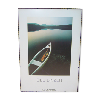 Landscape poster with canoe Habiat vintage Bill Binzen 50 x 70