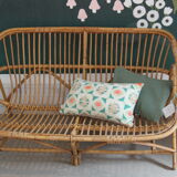 Vintage rattan bench
