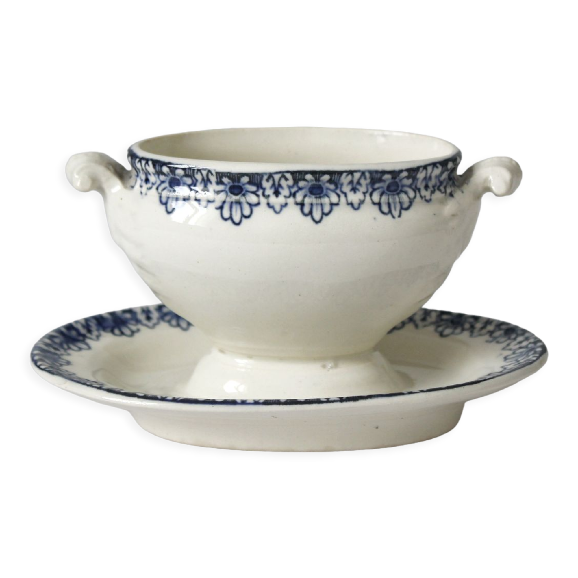 Antique ironstone mustard pot KG Lunéville