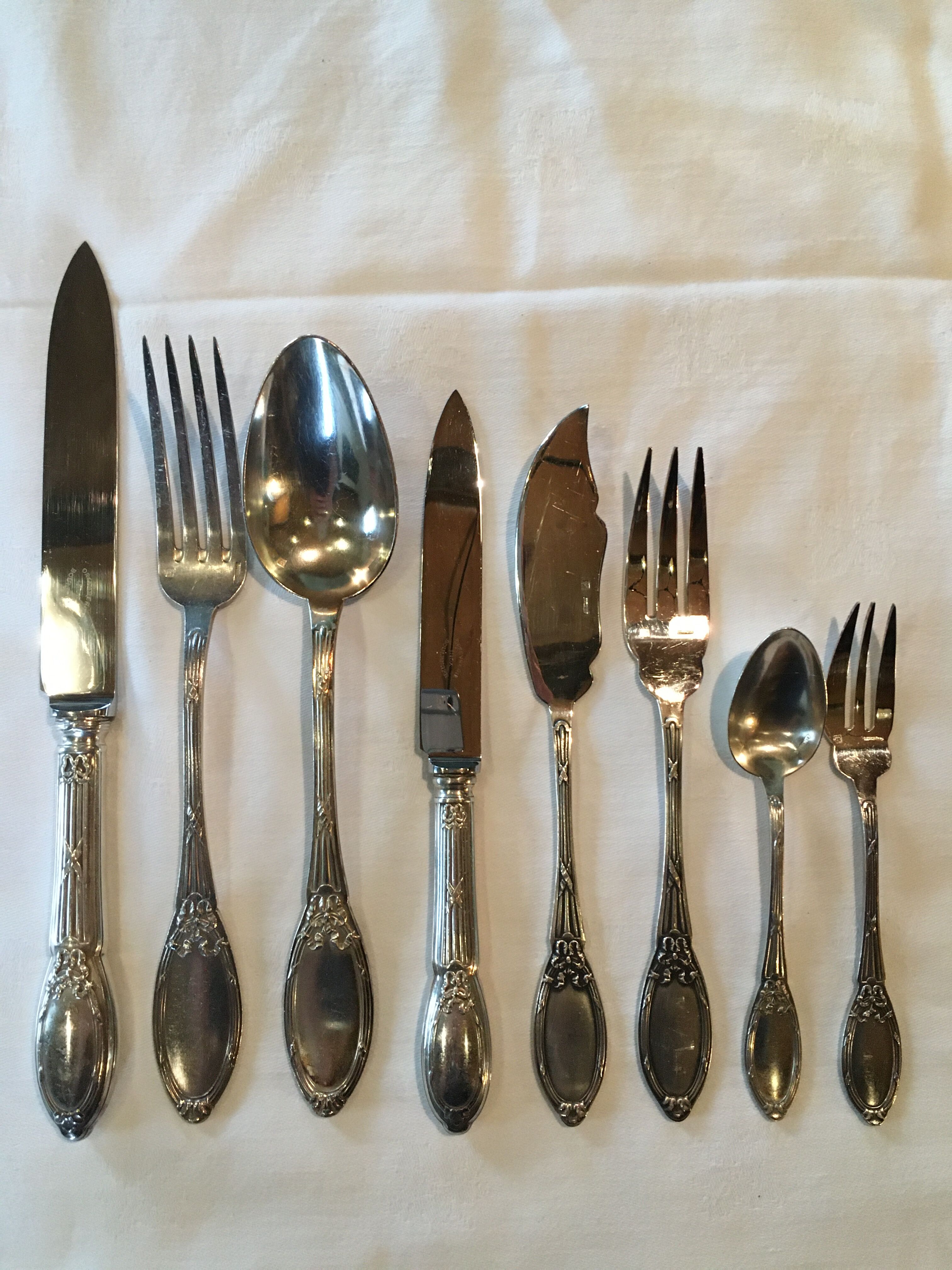 Cutlery housewife 12 people Boulenger Louis XVI