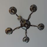 Chandelier with five arms of brushed metal light