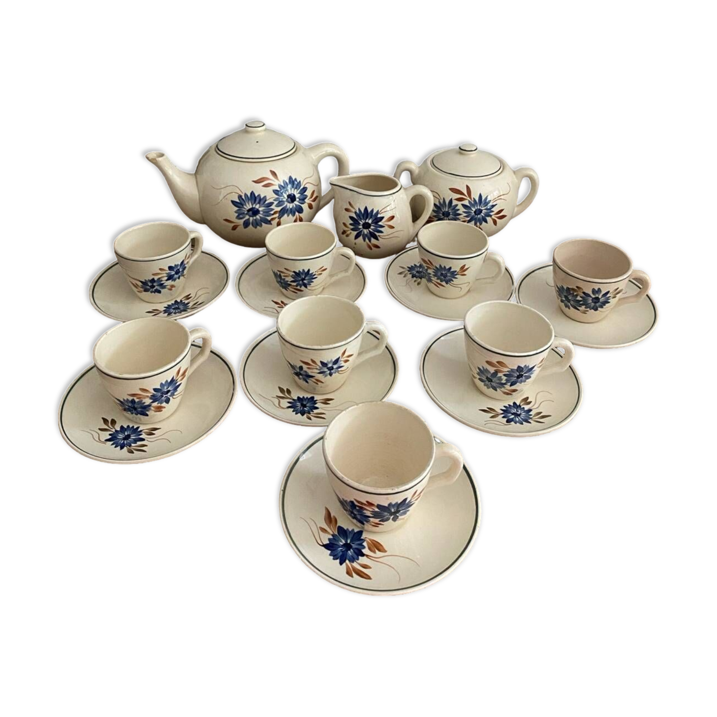 HBCM 19-piece earthenware tea/coffee set, Queen model