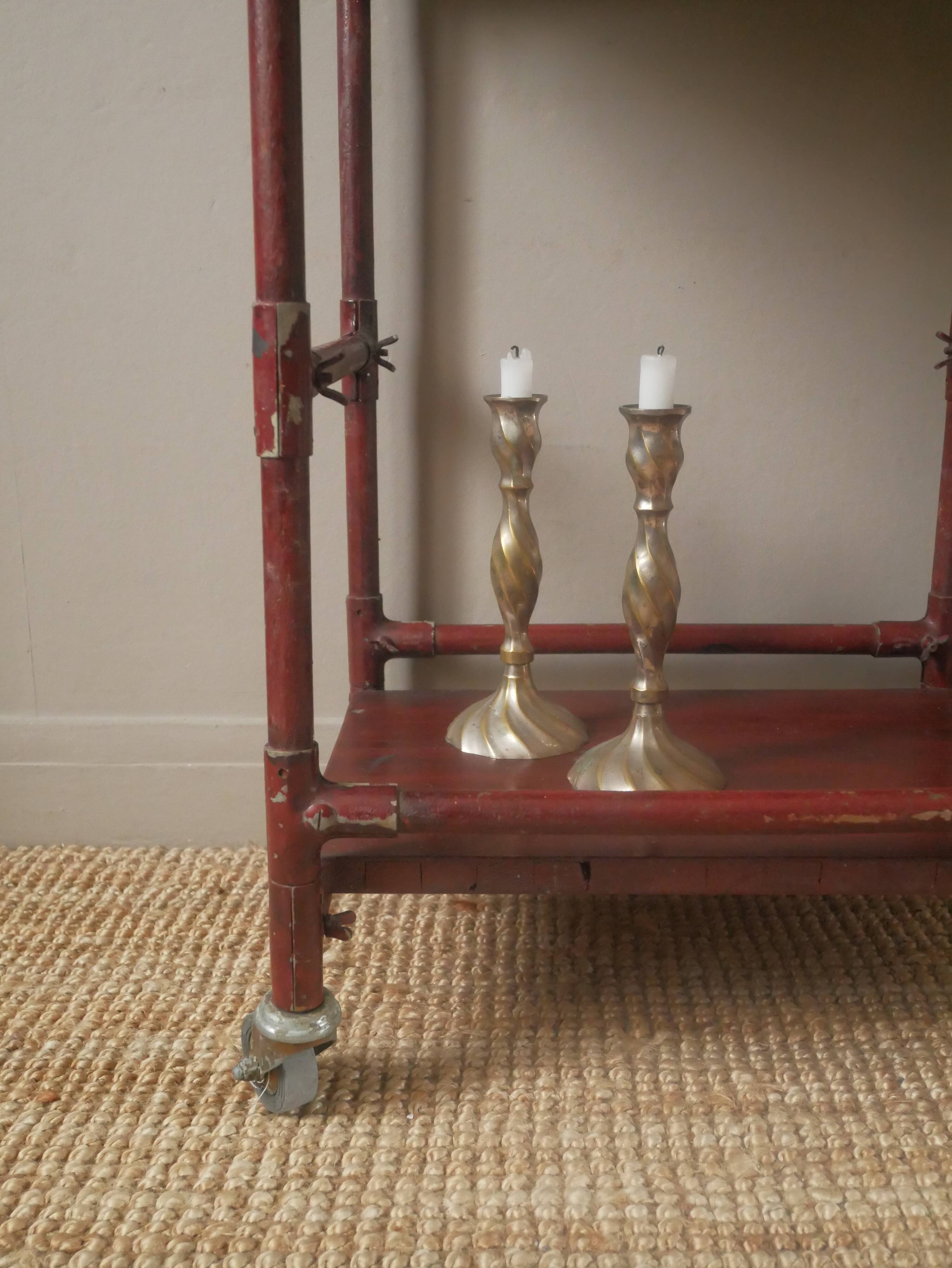 Flea market sideboard used patinated wood artisanal manufacturing industrial workshop