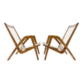 Paire de fauteuils Jan Vaněk en chêne des années 1970, Tchécoslovaquie