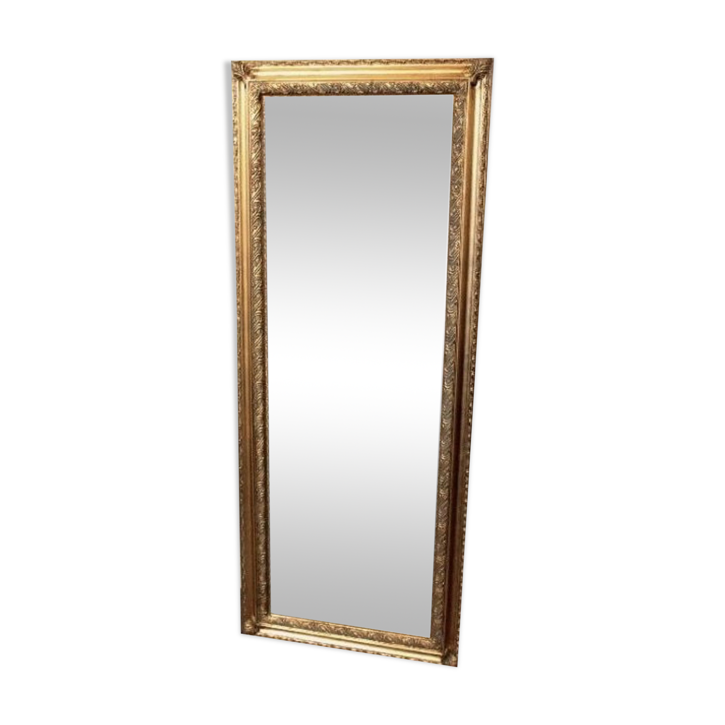 Miroir mural - grand cadre en bois - baroque - bois, doré