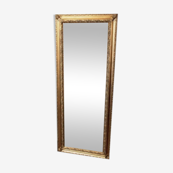 Wall mirror - large wooden frame - baroque - wood, golden