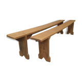 Paire de bancs de ferme